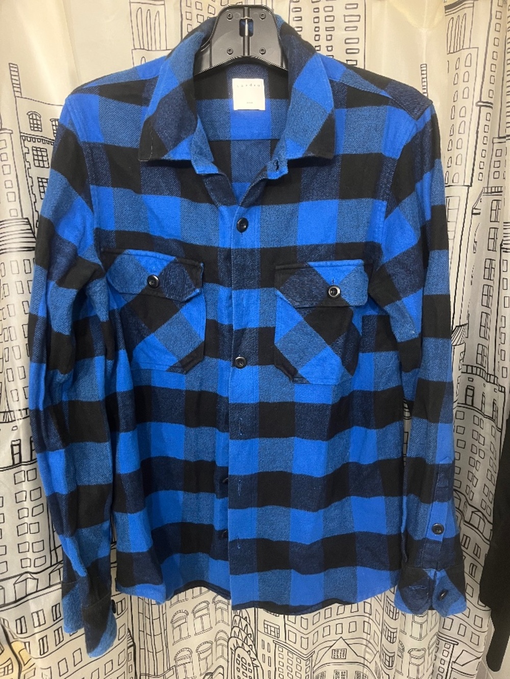 Sandro Paris men’s plaid shirt size medium